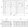Abri de jardin en bois avec les planchers imprégné h226x324x516 cm - 15 m²