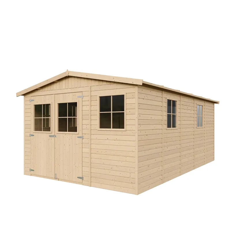 Abri de jardin en bois avec les planchers imprégné h226x324x516 cm - 15 m²
