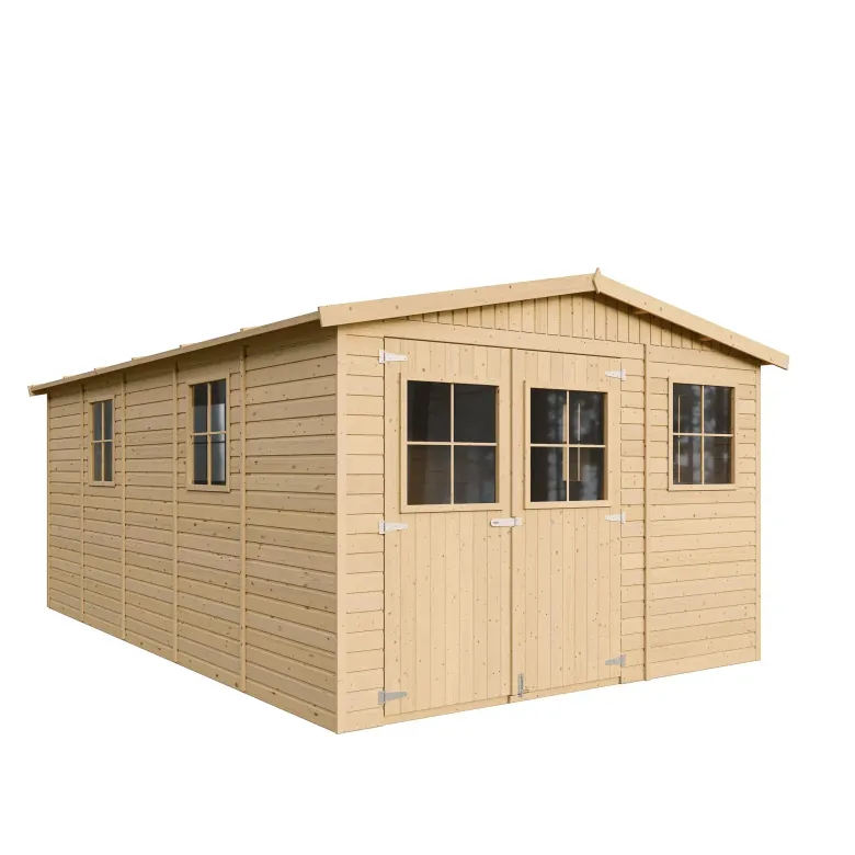Abri de jardin en bois avec les planchers imprégné h226x324x516 cm - 15 m²