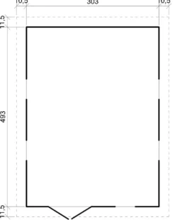 Abri de jardin en bois avec les planchers imprégné h226x324x516 cm - 15 m²