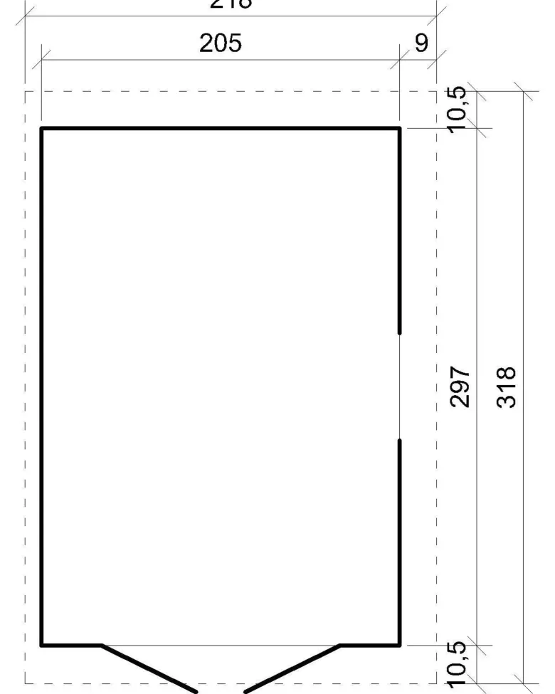 Abri de jardin en bois avec paroi latérale avec les planchers imprégné 6 m2