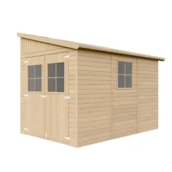 Abri de jardin en bois avec paroi latérale avec les planchers imprégné 6 m2