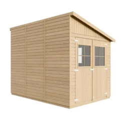 Abri de jardin en bois avec paroi latérale avec les planchers imprégné 6 m2