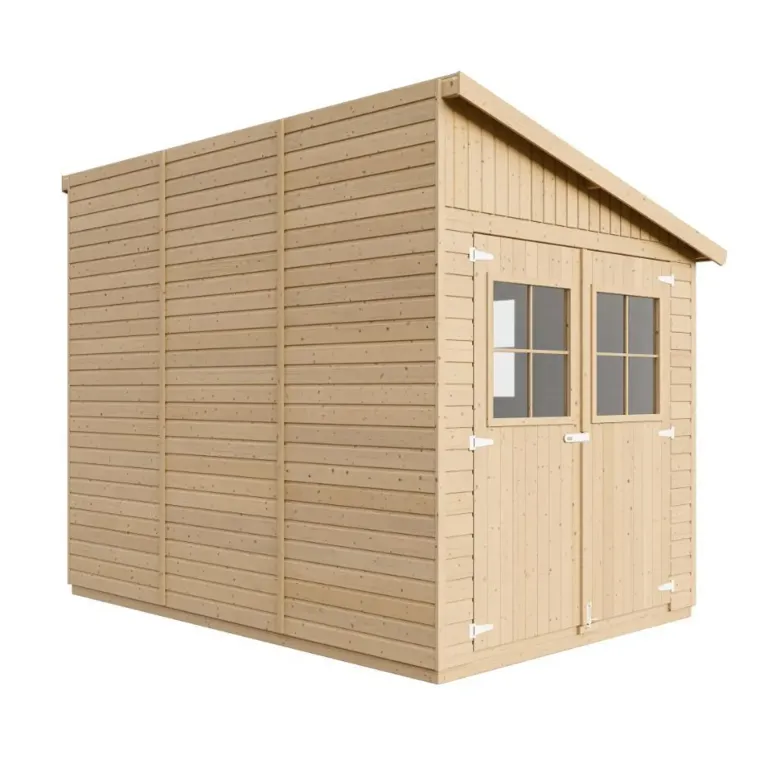 Abri de jardin en bois avec paroi latérale avec les planchers imprégné 6 m2