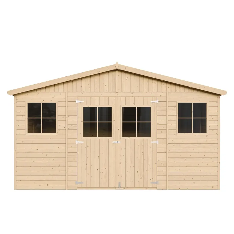 Abri de jardin en bois avec plancher imprégné- h246x418x320 cm-12 m²