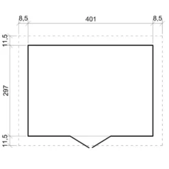 Abri de jardin en bois avec plancher imprégné- h246x418x320 cm-12 m²