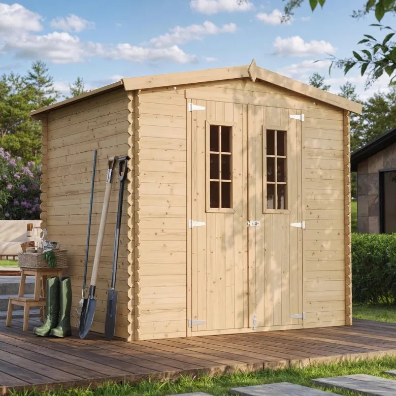 Abri de jardin en bois avec sol traité - l236xl226xh218 cm - 4.33m2