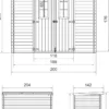 Abri de jardin en bois avec sol traité de haute qualité - 2.22m2