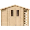 Abri de jardin en bois et range bûches avec sol traité 3,53 + 0,97+0,97m2