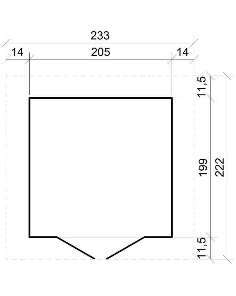 Abri de jardin en bois les planchers imprégné - h228x222x233 cm-4,2 m²
