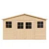 Abri de jardin en bois naturel - h246 x 418 x 420 cm- 16 m²