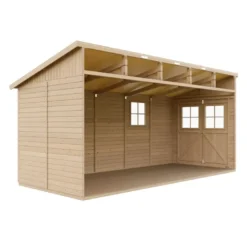 Abri de jardin en bois sans paroi latérale plus les planchers imprégné-10m2