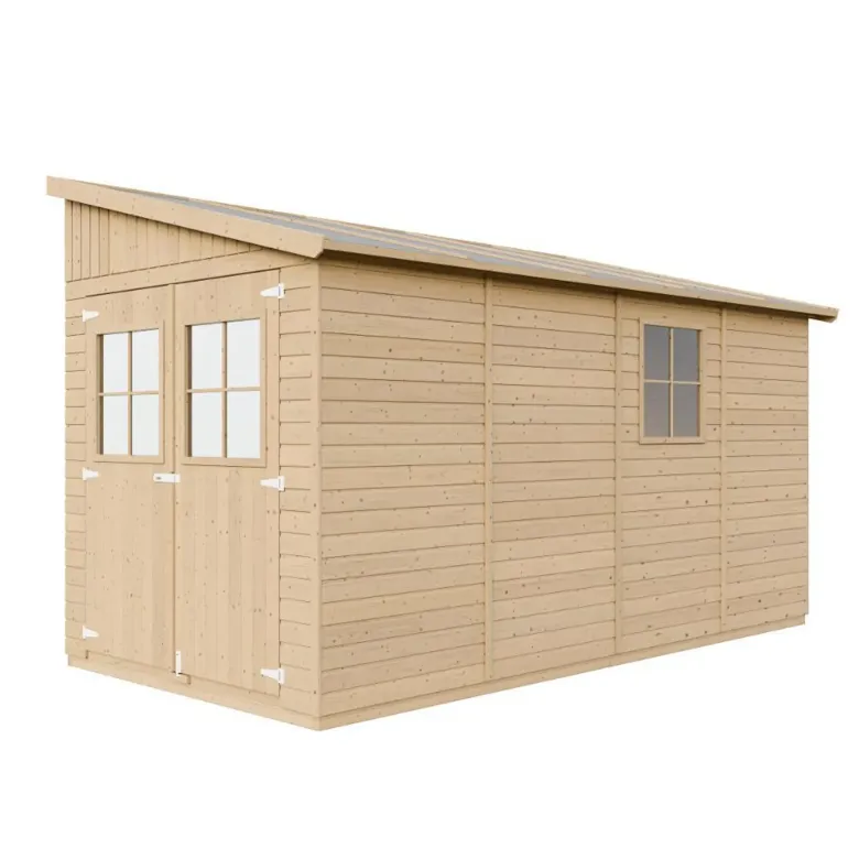 Abri de jardin en bois sans paroi latérale - 8 m2
