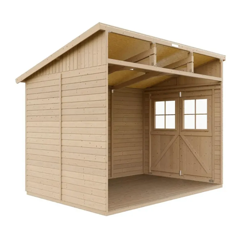 Abri de jardin en bois sans paroi latérale avec les planchers imprégné 6 m2