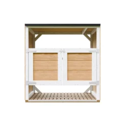 Abri de jardin pour poubelles, cache poubelle extérieur 2x240l jaune