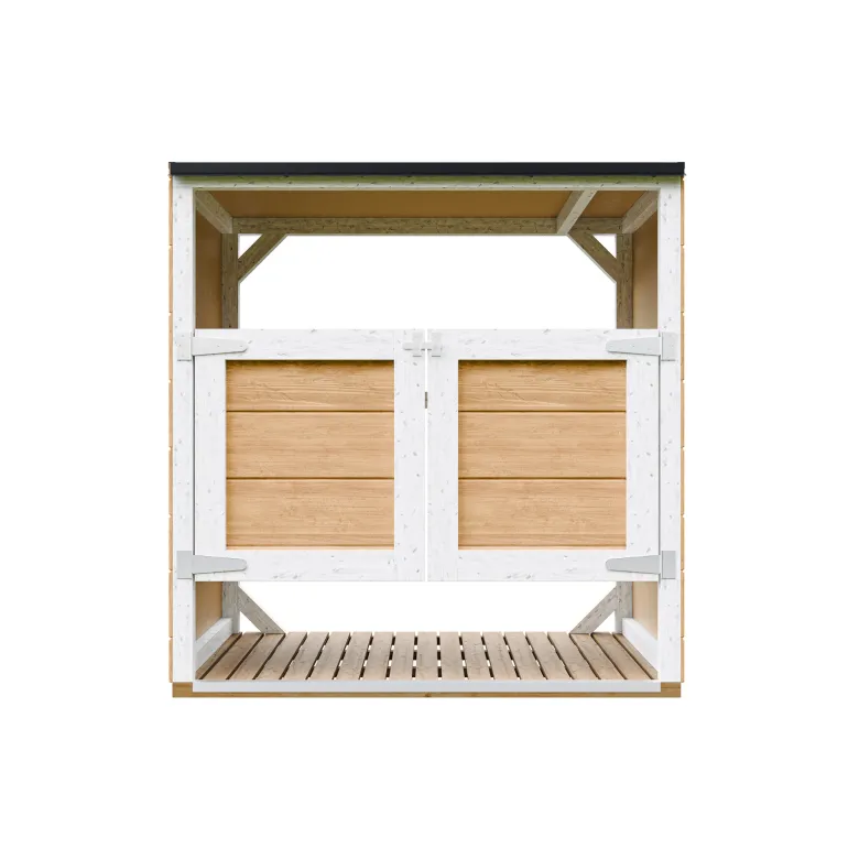 Abri de jardin pour poubelles, cache poubelle extérieur 2x240l jaune
