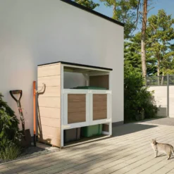 Abri de jardin pour poubelles, cache poubelle extérieur 2x240l jaune