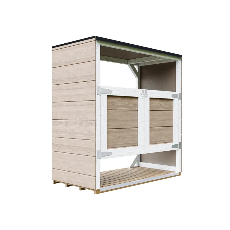 Abri de jardin pour poubelles, cache poubelle extérieur 2x240l marron