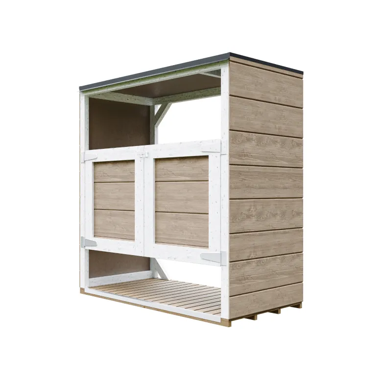 Abri de jardin pour poubelles, cache poubelle extérieur 2x240l marron