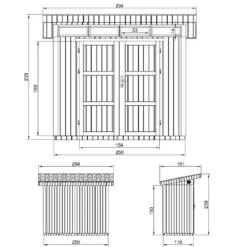 Abri de jardin qualité premium 3m² l161xl294xh239 cm - marron