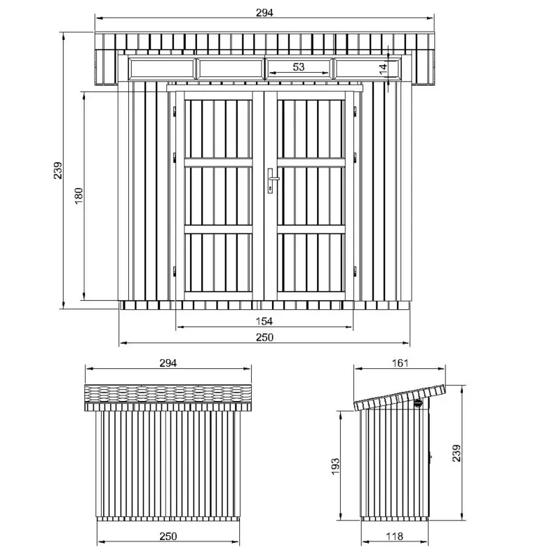 Abri de jardin qualité premium 3m² l161xl294xh239 cm - marron