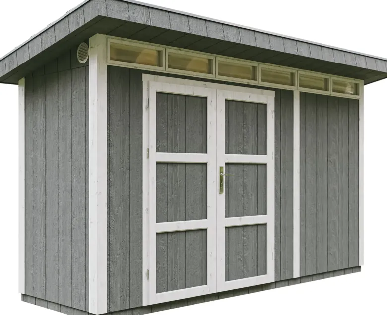 Abri de jardin qualité premium 4m² l161xl412xh239 cm - gris foncé