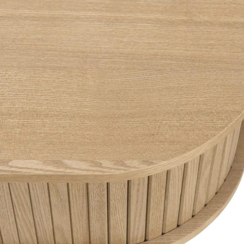 Agathe - console ovale 80x30cm en bois couleur naturelle