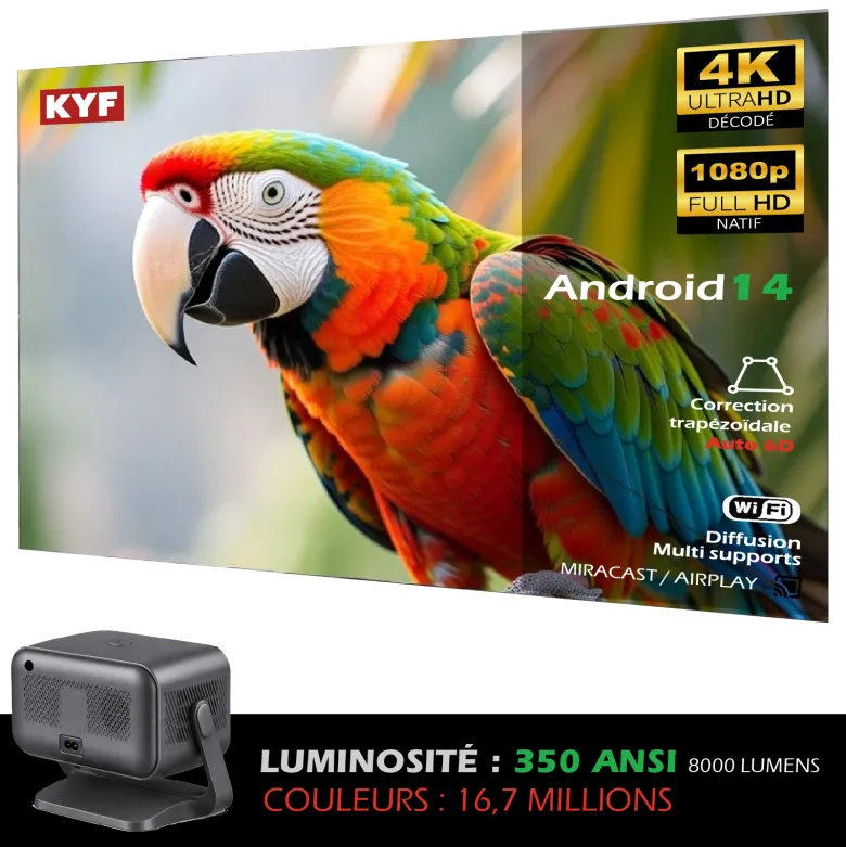 Android 14 ultra hd 4k 8000 lm 350 ansi
