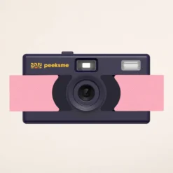 Appareil photo peeksme rose + 1 paire de clips vert + 1 lanière bleue