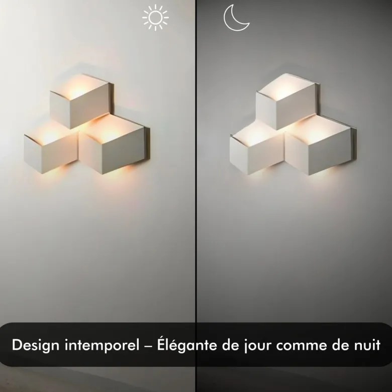 Applique murale led - inoleds - cube 3d - blanc