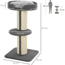 Arbre à chat avec griffoir centre d'activités 2 plateformes coussin