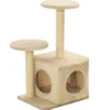 Arbre à chat griffoir grattoir niche jouet 50 x 39 x 60 cm beige