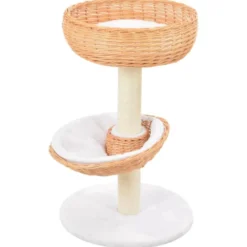 Arbre à chat griffoir grattoir niche jouet 40 x 40 x 68 cm bois marron