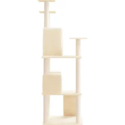 Arbre à chat meuble tour grimper jouet 67 x 60 x 153 cm crème
