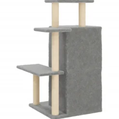 Arbre à chat meuble tour grimper jouet 61.5 x 60.5 x 97 cm gris