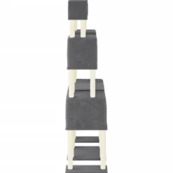Arbre à chat meuble tour grimper jouet 136 x 47.5 x 199 cm gris