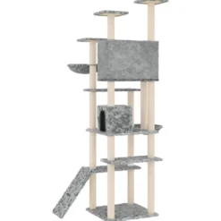 Arbre à chat meuble tour grimper jouet 104 x 78 x 191 cm gris