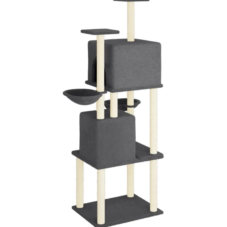 Arbre à chat meuble tour grimper jouet 103.5 x 90 x 180 cm gris