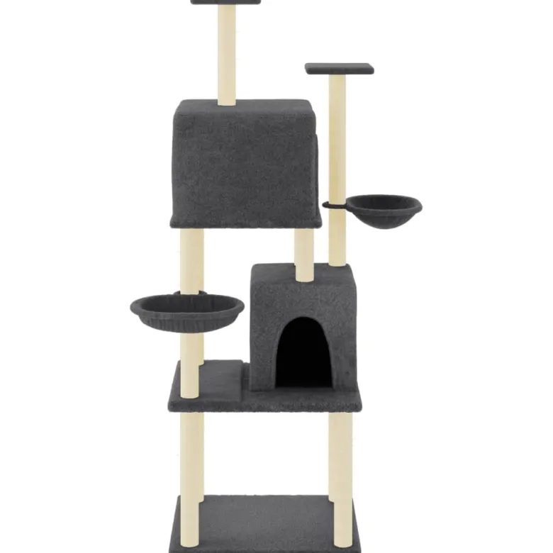 Arbre à chat meuble tour grimper jouet 103.5 x 90 x 180 cm gris