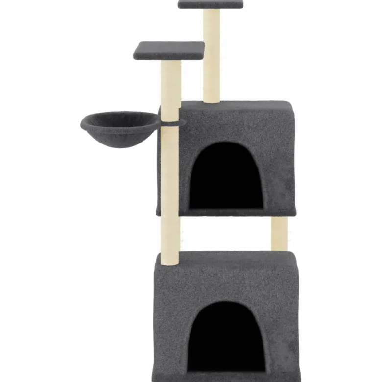 Arbre à chat meuble tour grimper jouet 73.5 x 69 x 122 cm gris