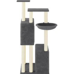 Arbre à chat meuble tour grimper jouet 73.5 x 69 x 122 cm gris