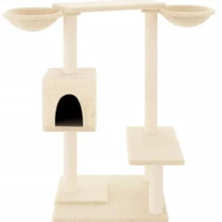 Arbre à chat meuble tour grimper jouet 97 x 67.5 x 82 cm crème