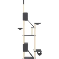 Arbre à chat meuble tour grimper jouet 48 x 91 x 303 cm gris