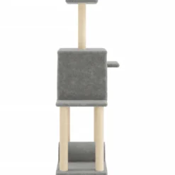 Arbre à chat meuble tour grimper jouet 73.5 x 47.5 x 122 cm gris