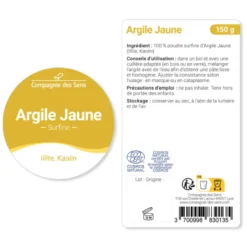 Argile jaune illite - poudre surfine - 150g