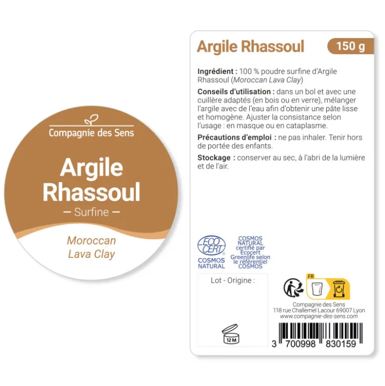 Argile rhassoul - poudre surfine - 400g