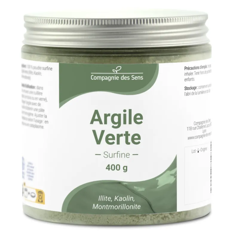Argile verte illite - poudre surfine - 400g