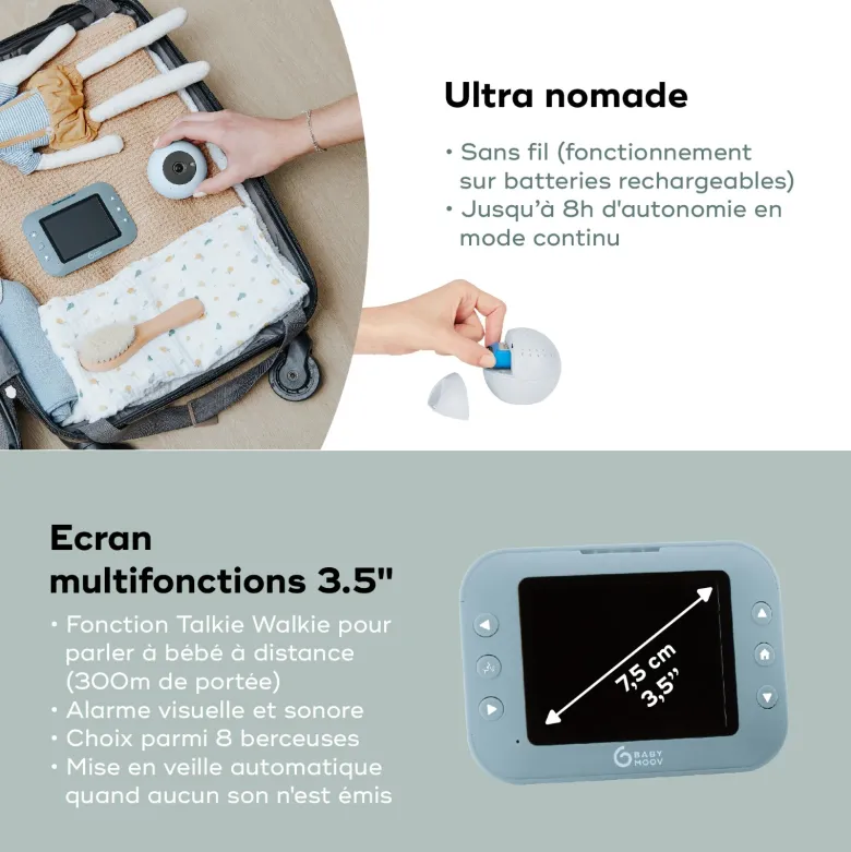 Babyphone vidéo rechargeable yoo roll