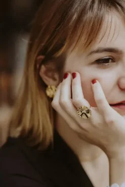 Bague ajustable lumineuse plissée - helios
