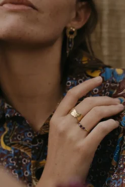 Bague ajustable organique et martelée - arya